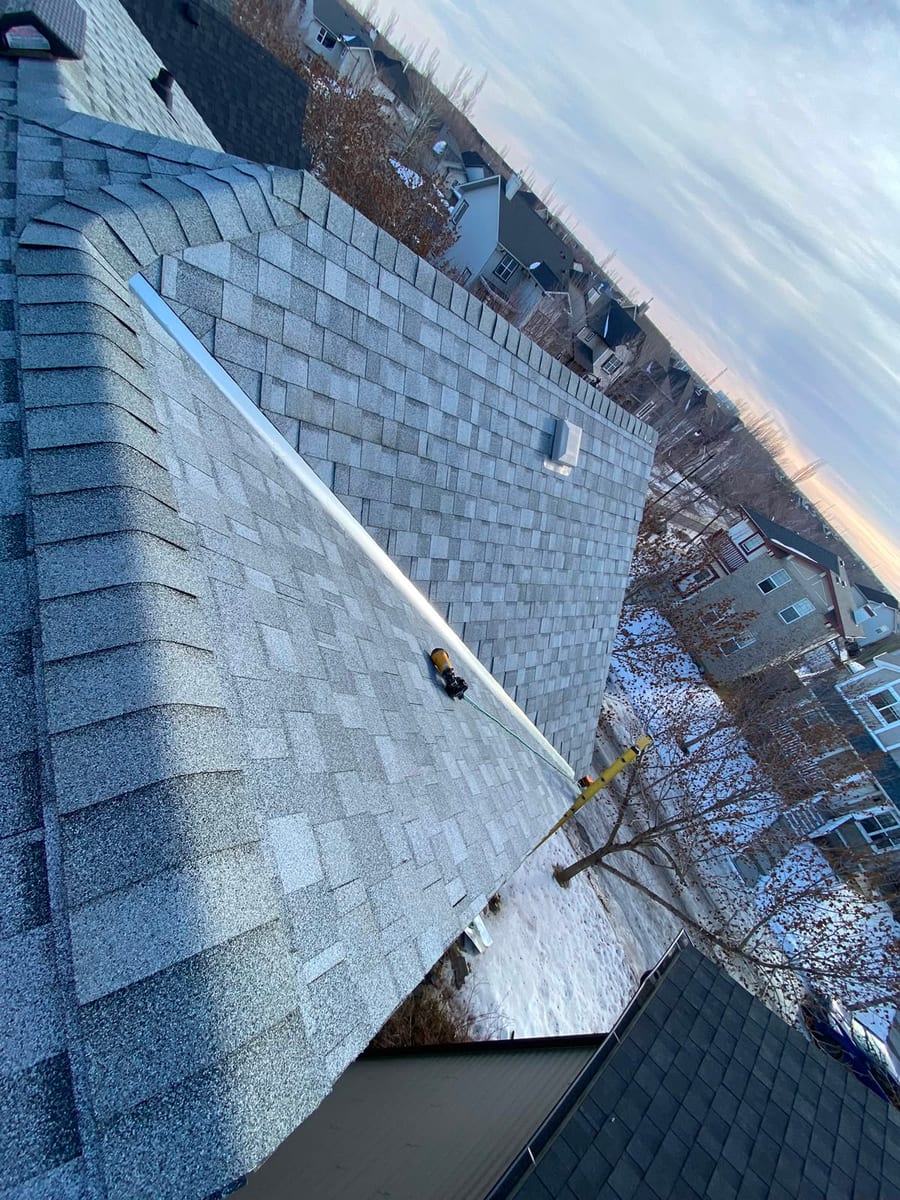 Ridge vent installed and waiting for cap shingles