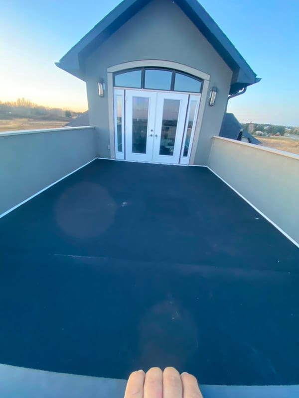 SBS membrane laid on a rooftop patio deck